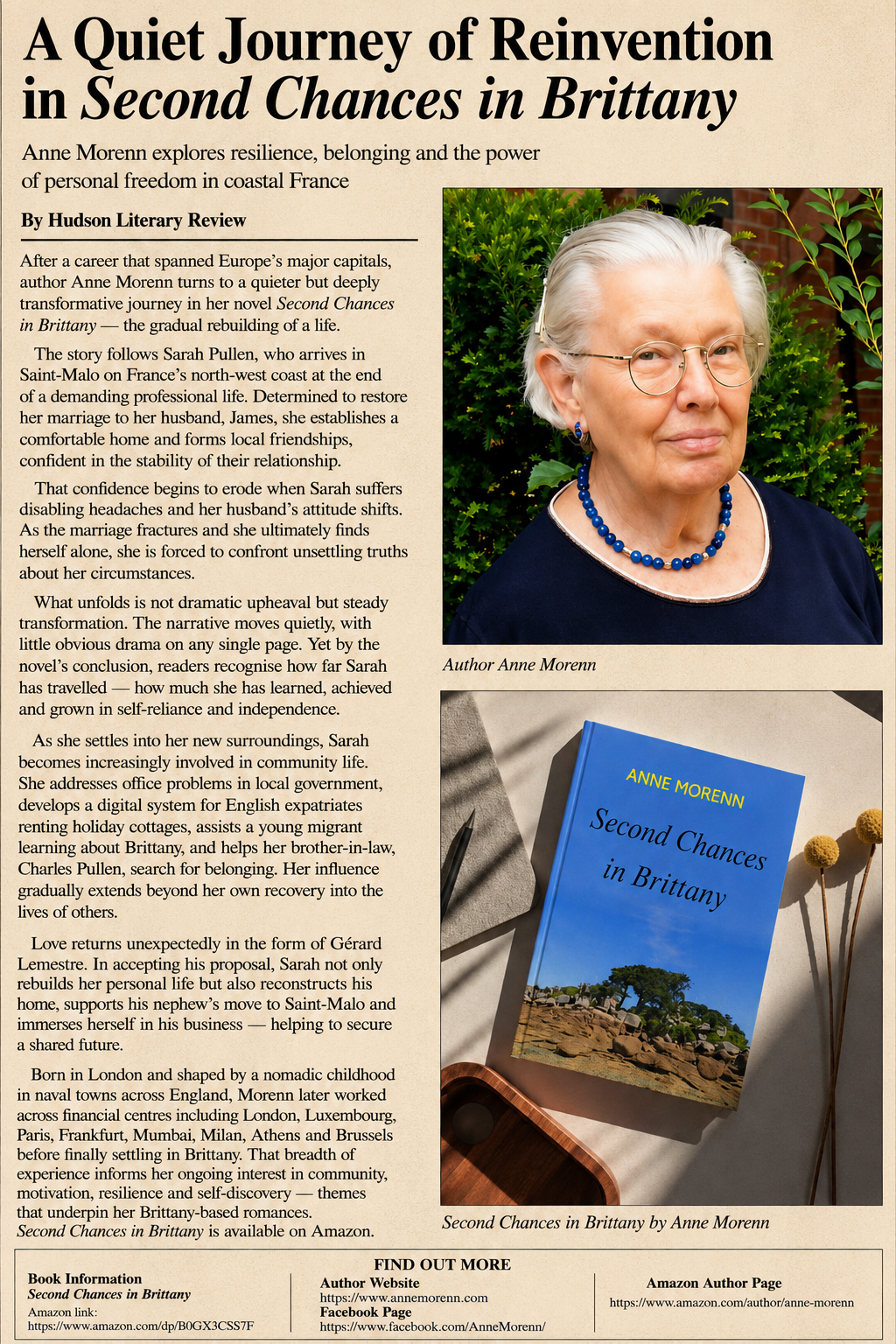 Front page of Hudson Literary Review: A Quiet Journey of Reinvention in Second Chances in Brittany